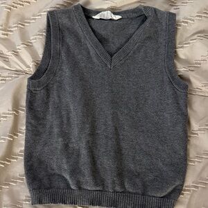 Boys Gray V-Neck Sweater Vest